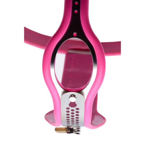 Stainless Steel Adjustable Female Chastity Belt - Pink