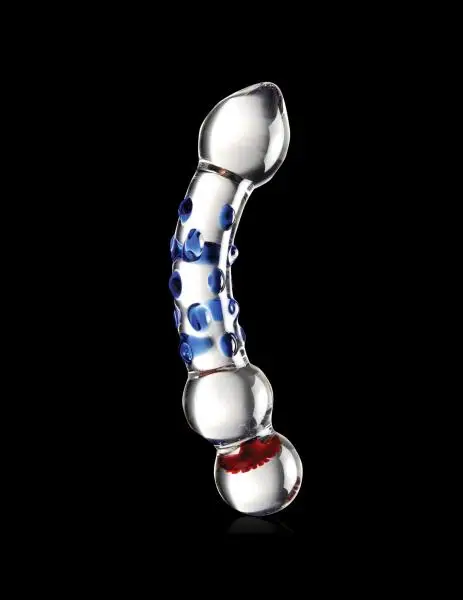 Hand Blown Flowered Bulb Glass Massager