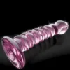 Hand Blown Glass Ridged Dildo